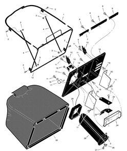 Grass Bagger Diagram and Parts List for 312004X68A 2004 Briggs and Stratton Lawn Tractor